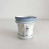 Tasse brulot ancienne en porcelaine liserés bleus 19eme siècle