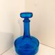 Bottle of old perfume of blue color