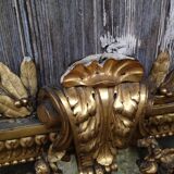 Wooden fireplace mirror and Gilded Louis XVI-style plaster with leaf