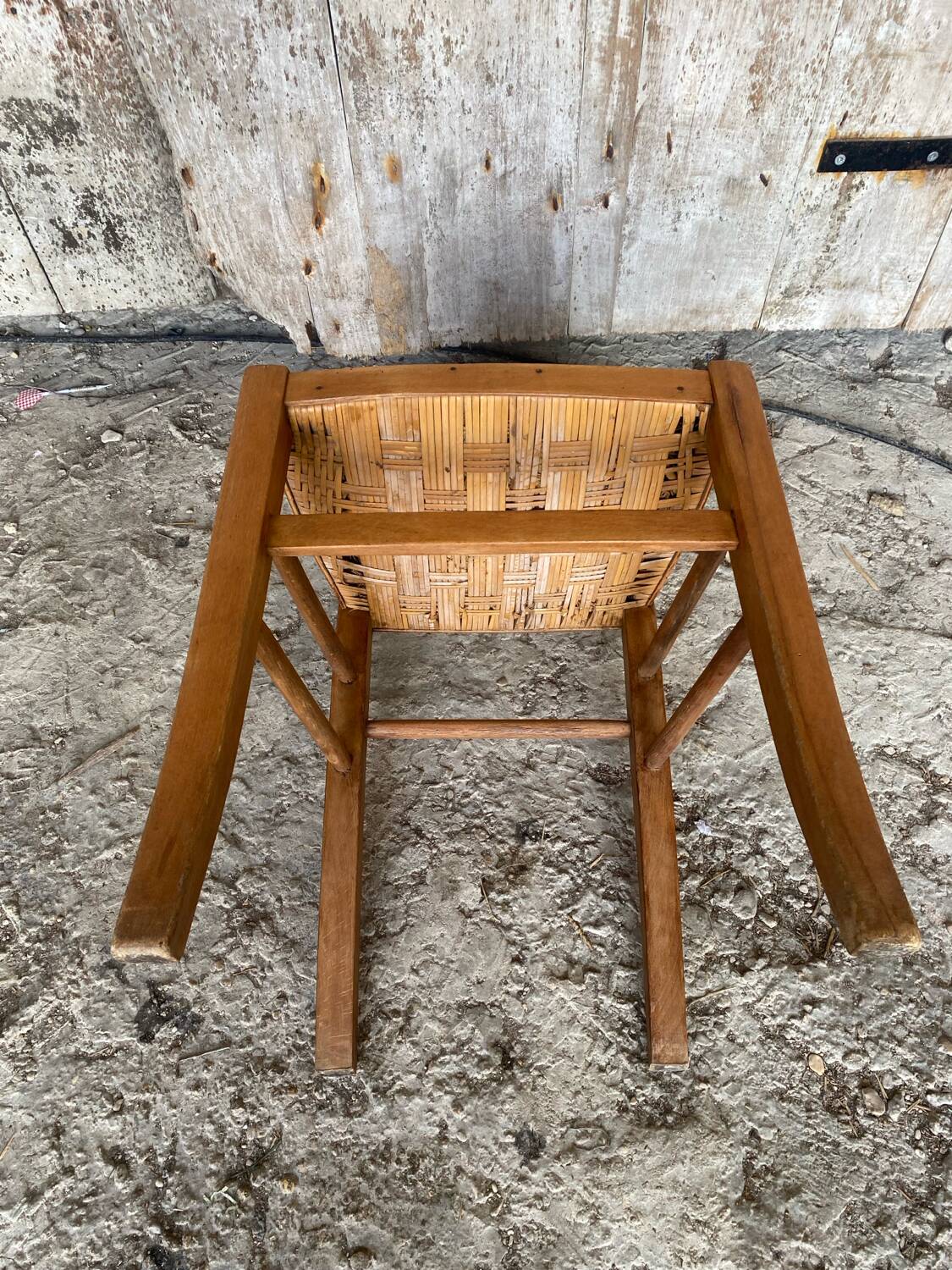 Vintage CLASS NEUDORF Wooden Chair + Woven Seat #C800