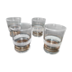 Set de 4 verres de table vintage granités blanc et filés or