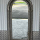 Large oriental mirror in pierced metal - H 116 cm