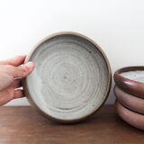 Set of 4 stoneware plates Roger Jacques Grés du Puisaye