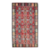Tapis Kilim Vintage Rouge Motifs Géométriques Ethniques, 195x355 Cm