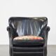 Fauteuil en cuir de vachette noir