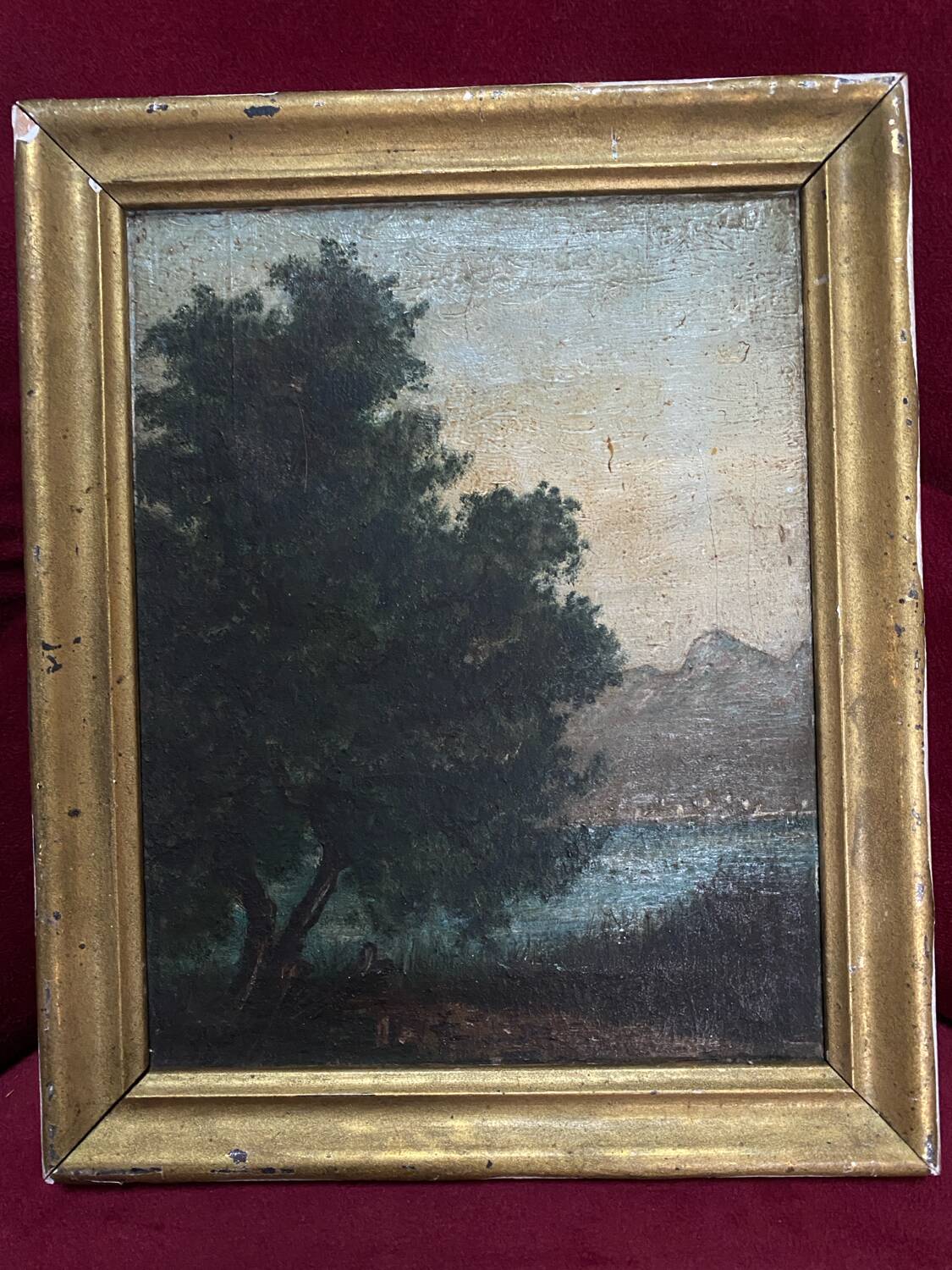 Old framed oil on panel “landscape”