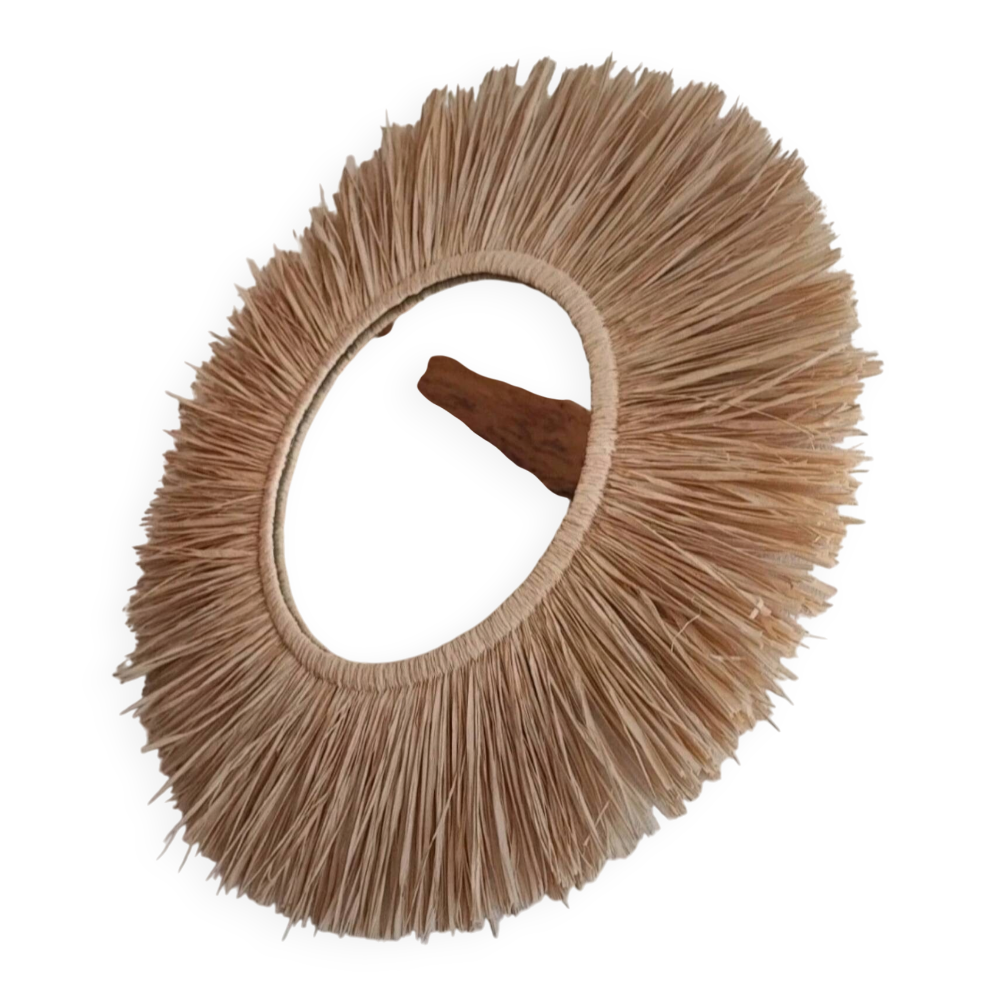 Miroir raphia fait main, création artisanale