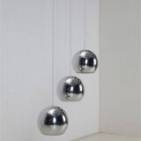 Set of 3 original Louis Poulsen / Verner Panton “Topan” pendant lamps / mid-century Danish modern design / 1960s / 1970s