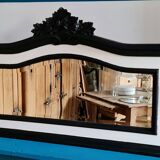 Old mirror beveled white mirror and black moldings