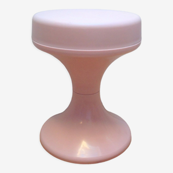 Tabouret tam tam rose poudré vintage années 60-70