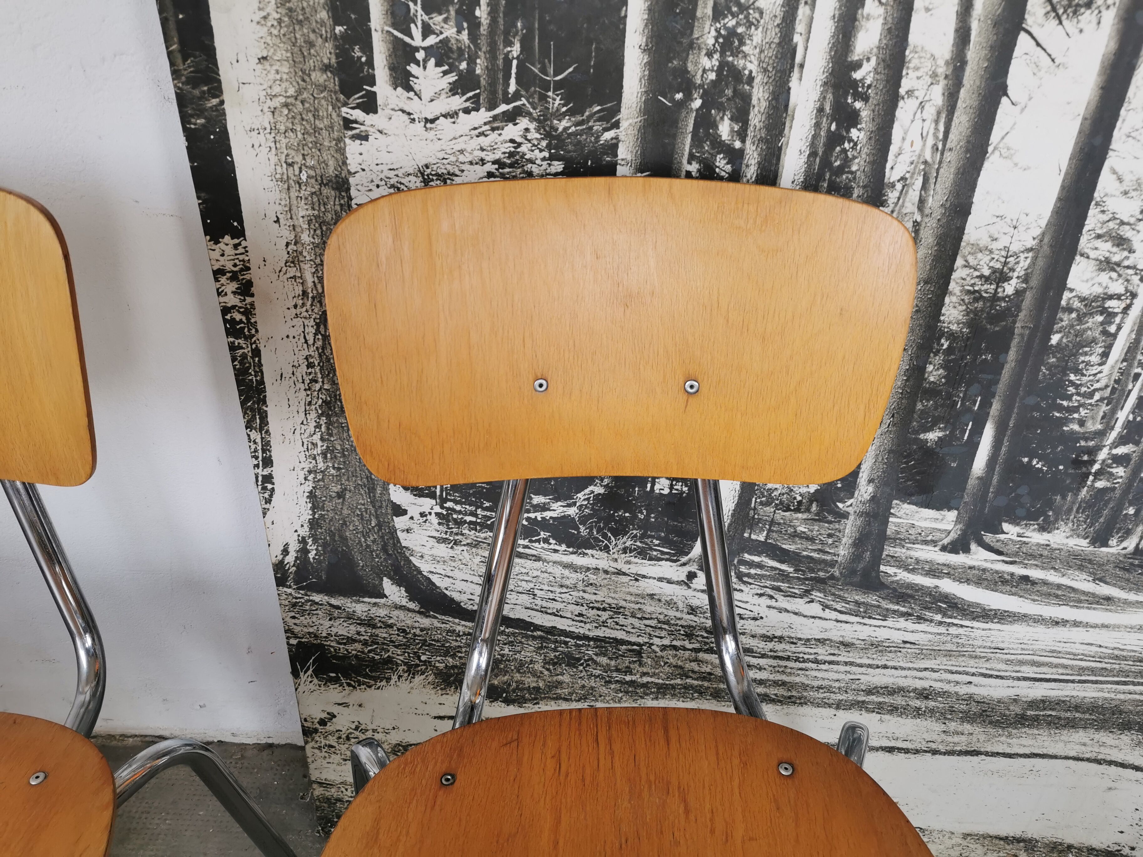 Set of 6 stackable chairs 1970