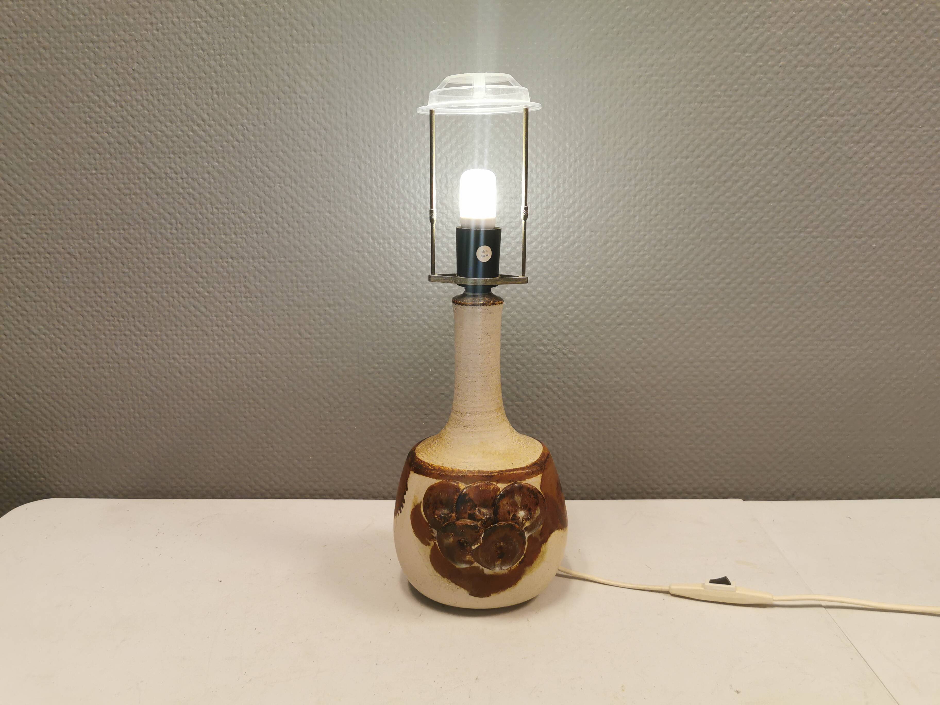 Ceramic table lamp designed by Axel Larsen Denmark for his own company Axella 1970s