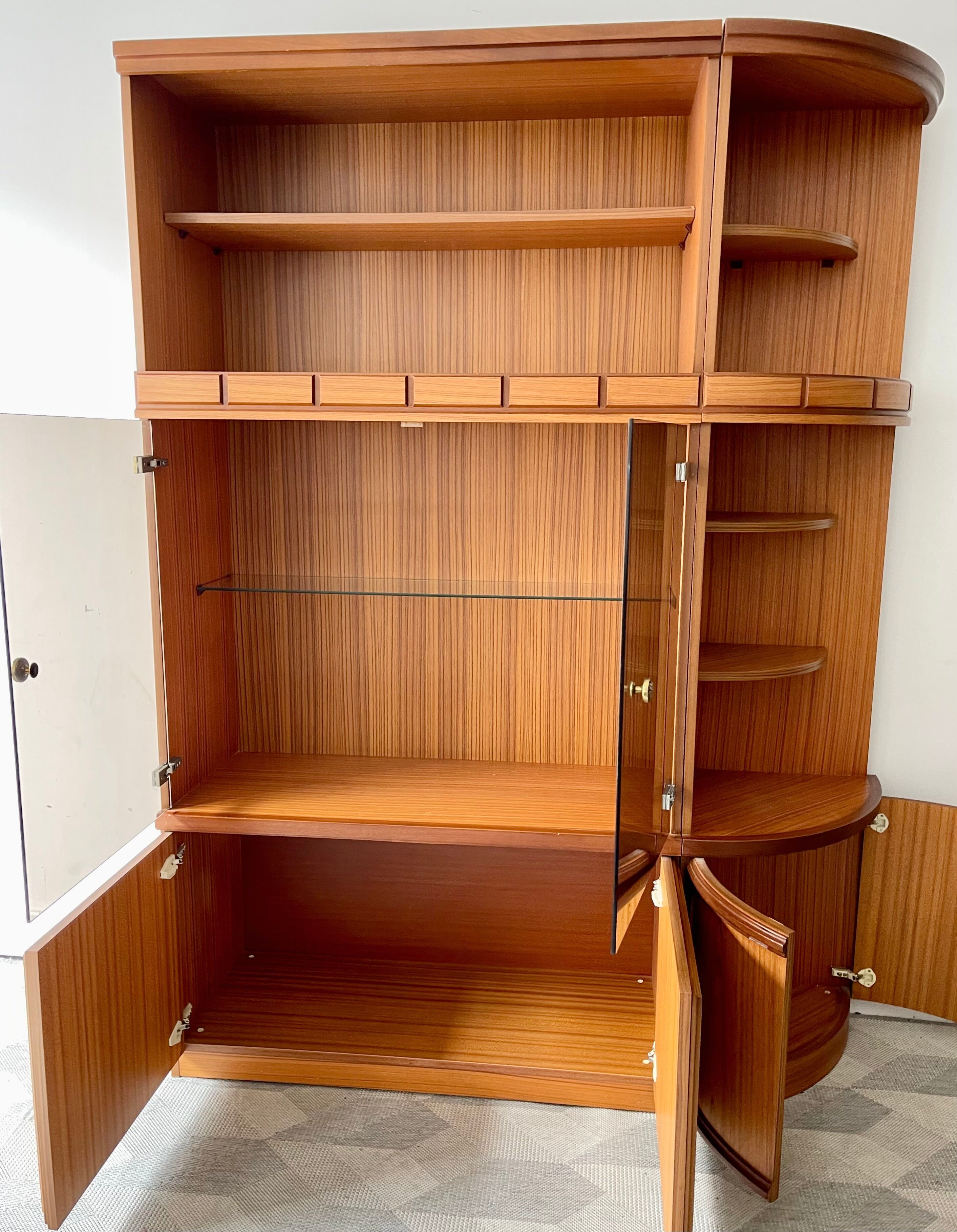 Vintage wall unit display cabinet