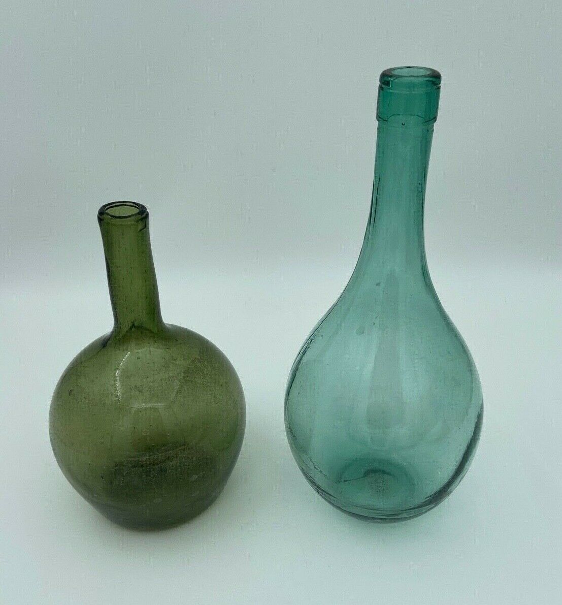 Set of 2 glass bottles souffle xx eme type dame jeanne