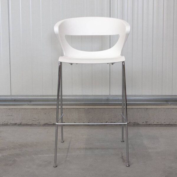 Tabouret Haut Kicca Stool de chez Kastel en plastique Blanc