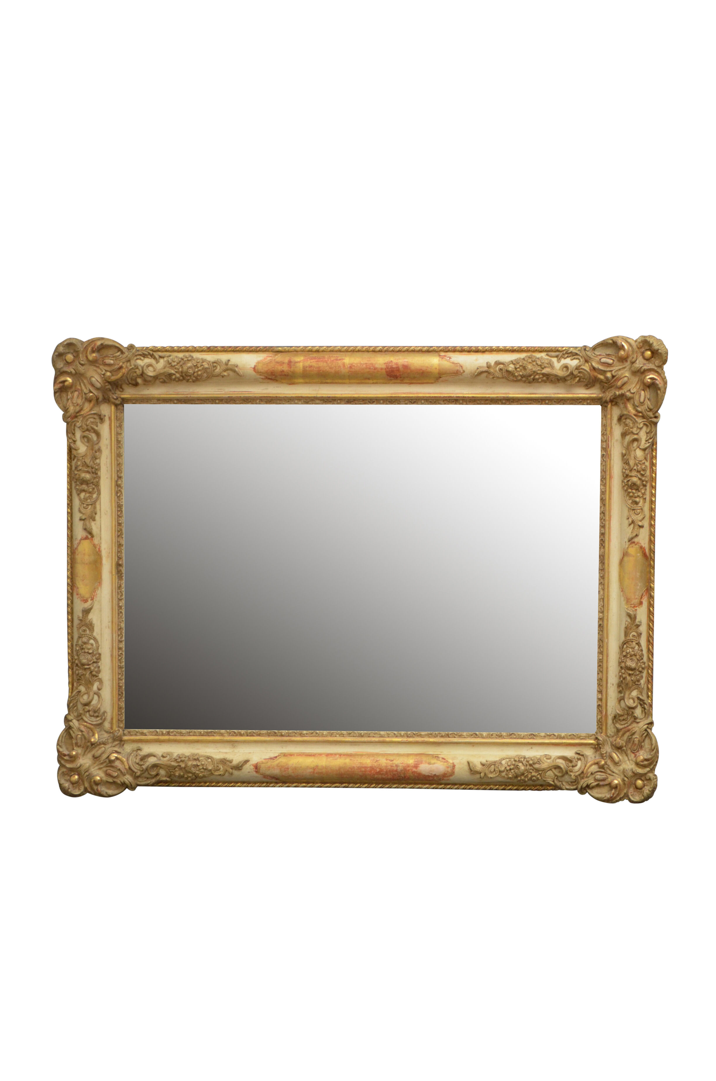 Miroir de mur doré du 19ème siècle