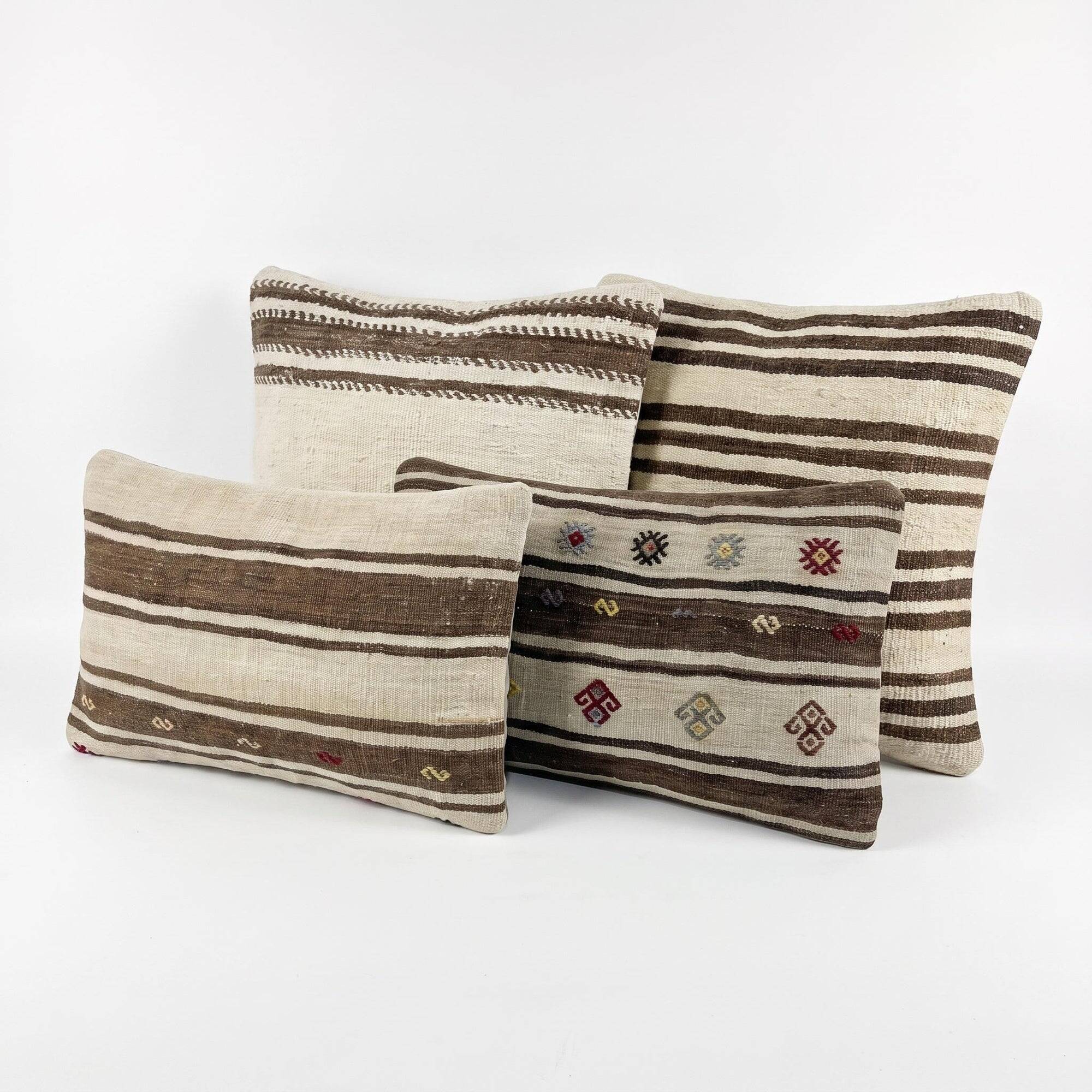 Set of 4 vintage kilim cushion covers 51x51 cm