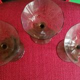 Lot de 7 verres à pied à cherry anciens en cristal soufflé