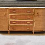 Rattan sideboard, year 70