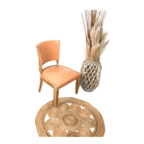 Leather and wood lounge chair