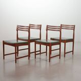 Bovenkamp Vintage Design Teak Wooden Dining Chairs with Leather Upholstery