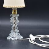 Lampe de table charmante en vase en verre de Murano Rostrato pour Barovier & Toso, années 1940.