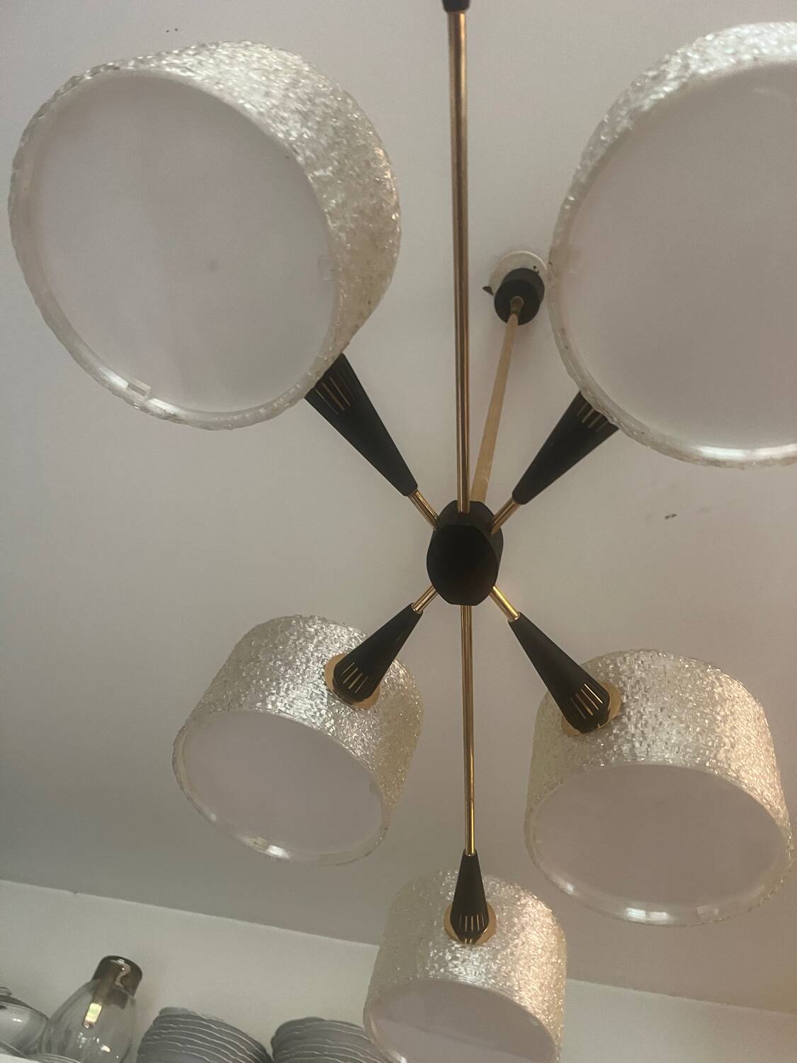6-light pendant light from the 1950s