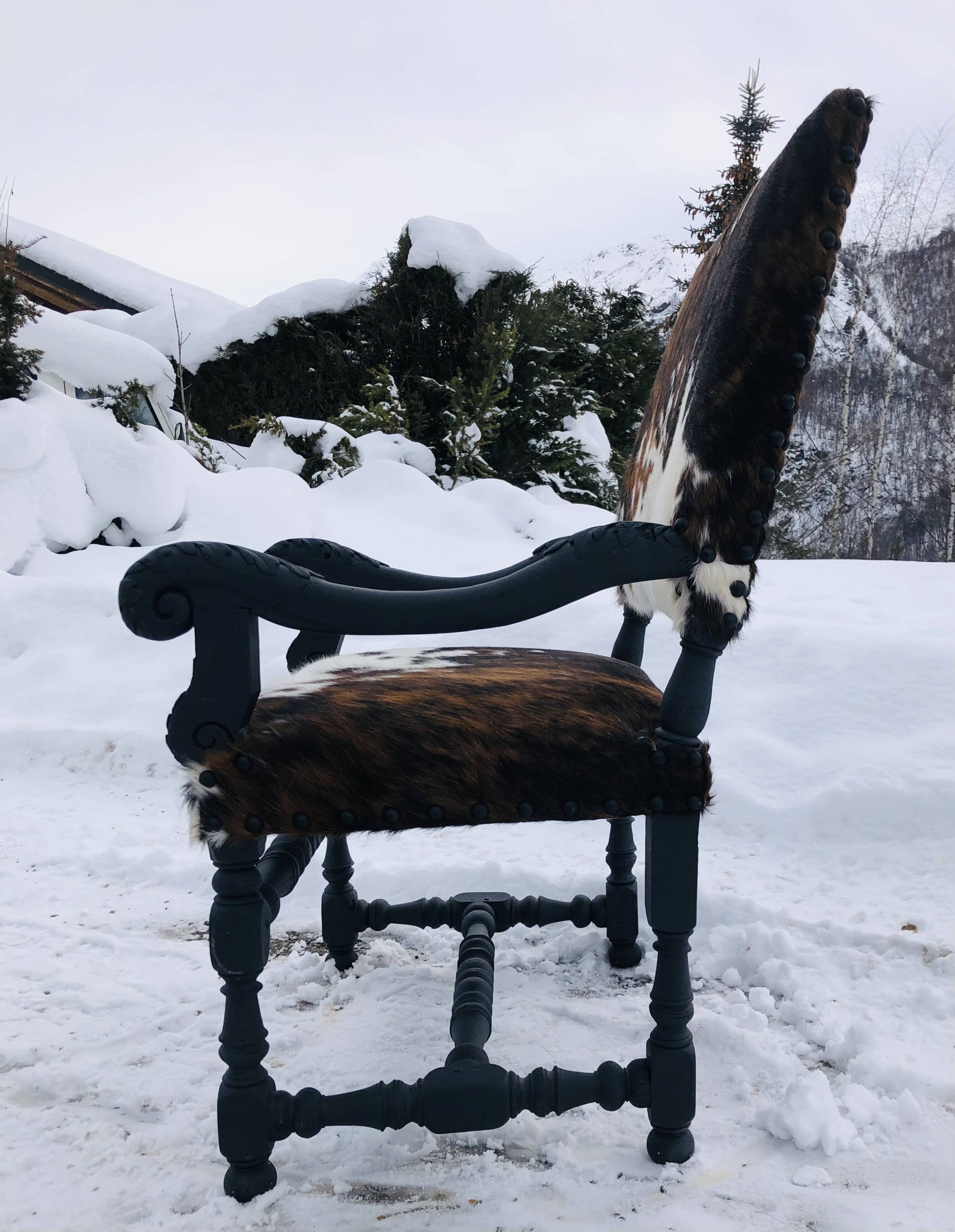 Cowhide armchair