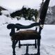 Cowhide armchair