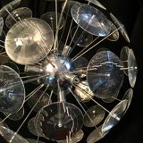 Sputnik chandelier design in chrome