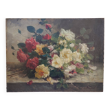 Oil on canvas, bouquet of flowers, signed Blondel.