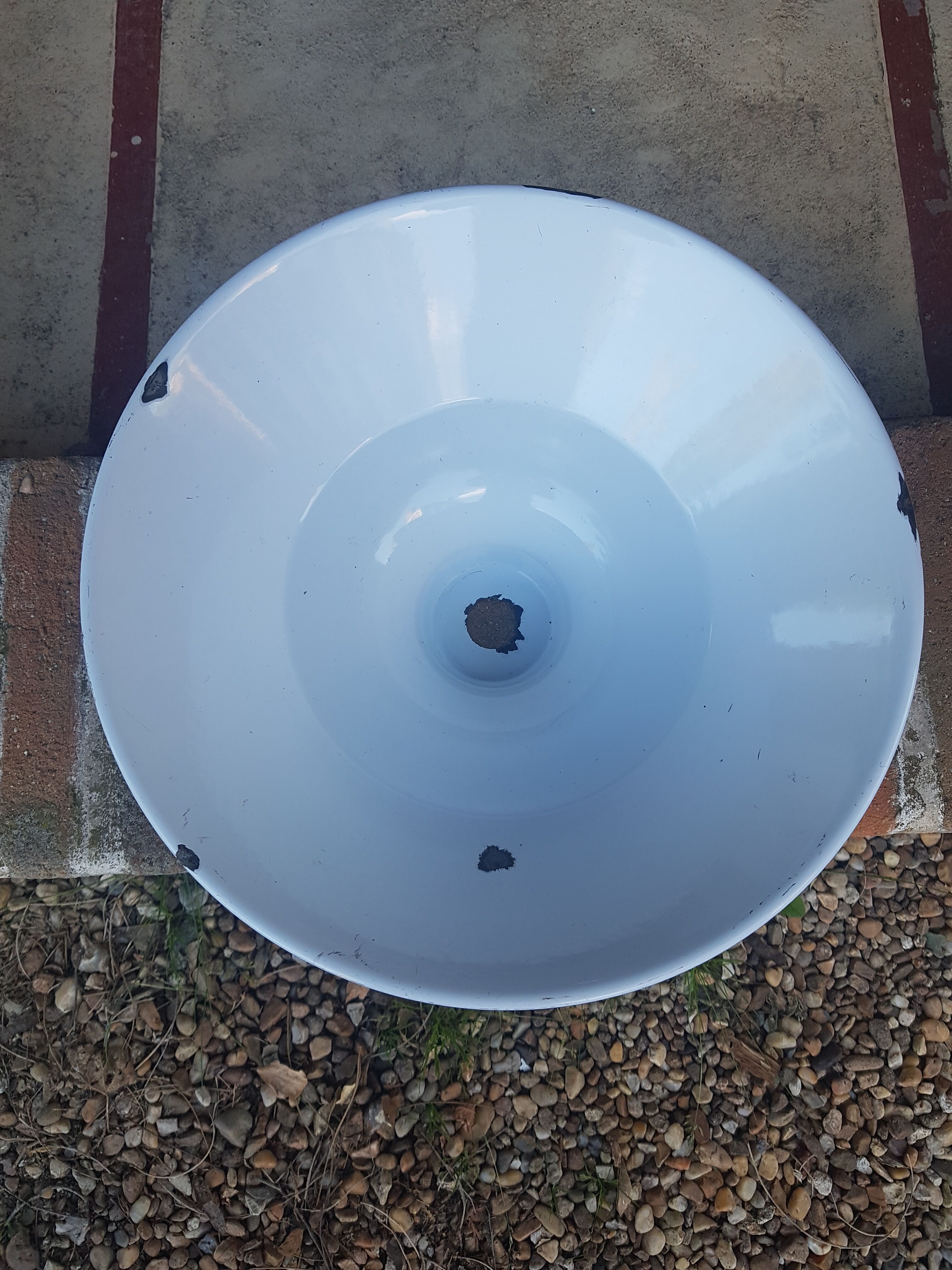 Suspension lampshade old industrial bowl