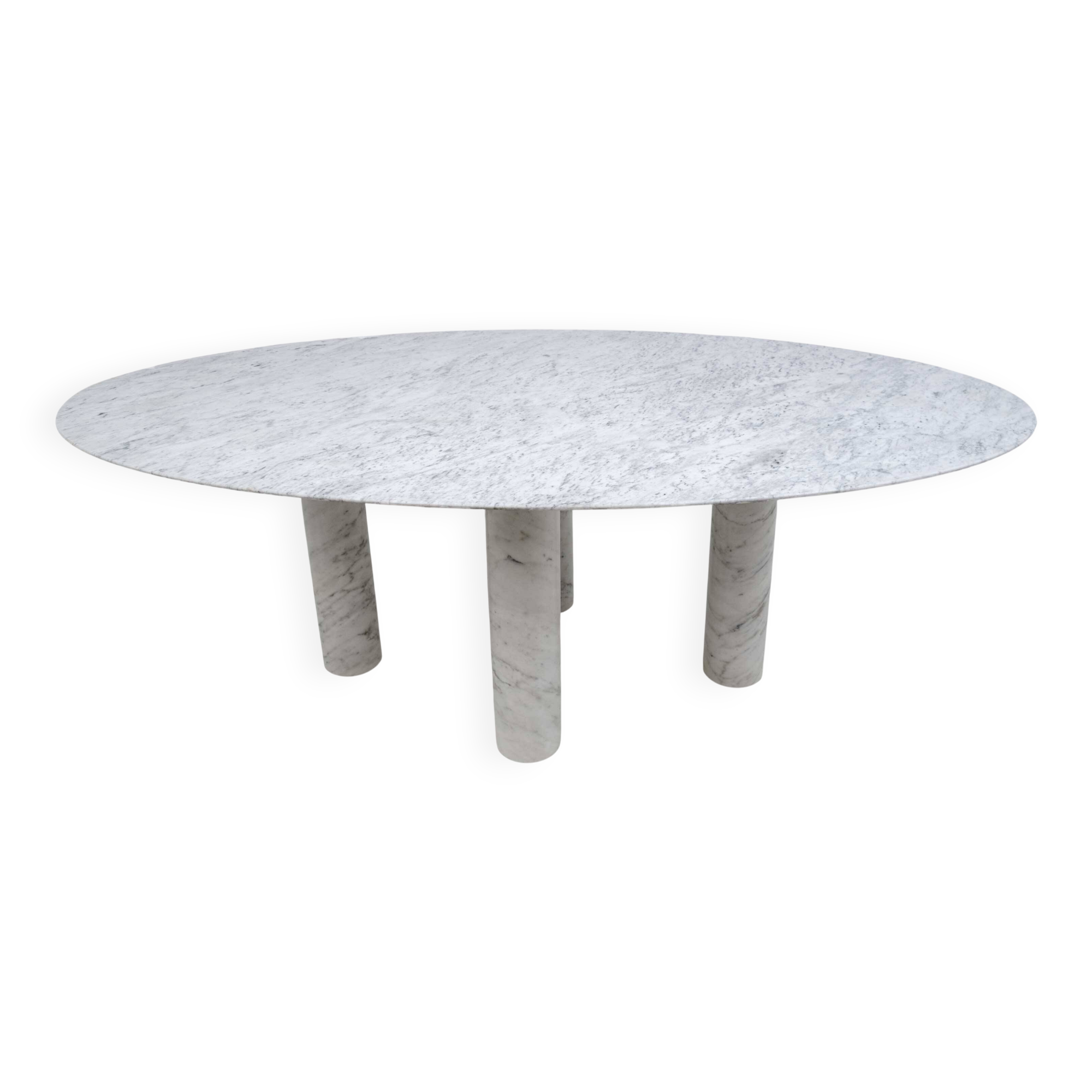 Mario Bellini Italian Carrara Marble Oval Dining Table for Cassina, 70s