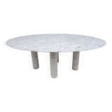 Mario Bellini Italian Carrara Marble Oval Dining Table for Cassina, 70s