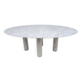 Mario Bellini Italian Carrara Marble Oval Dining Table for Cassina, 70s