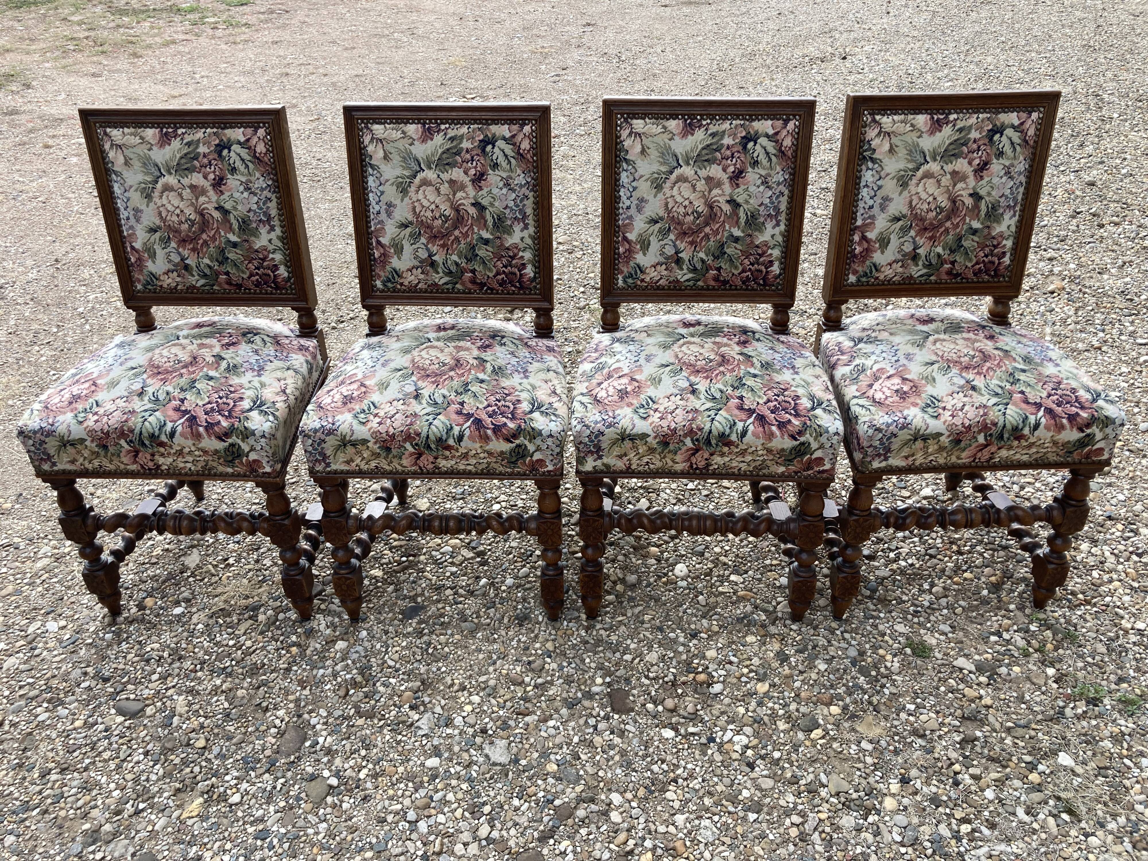 4 Louis XIII chairs