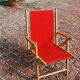 Chaise camping vintage rouge