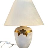 Large table lamp in white and gold porcelain