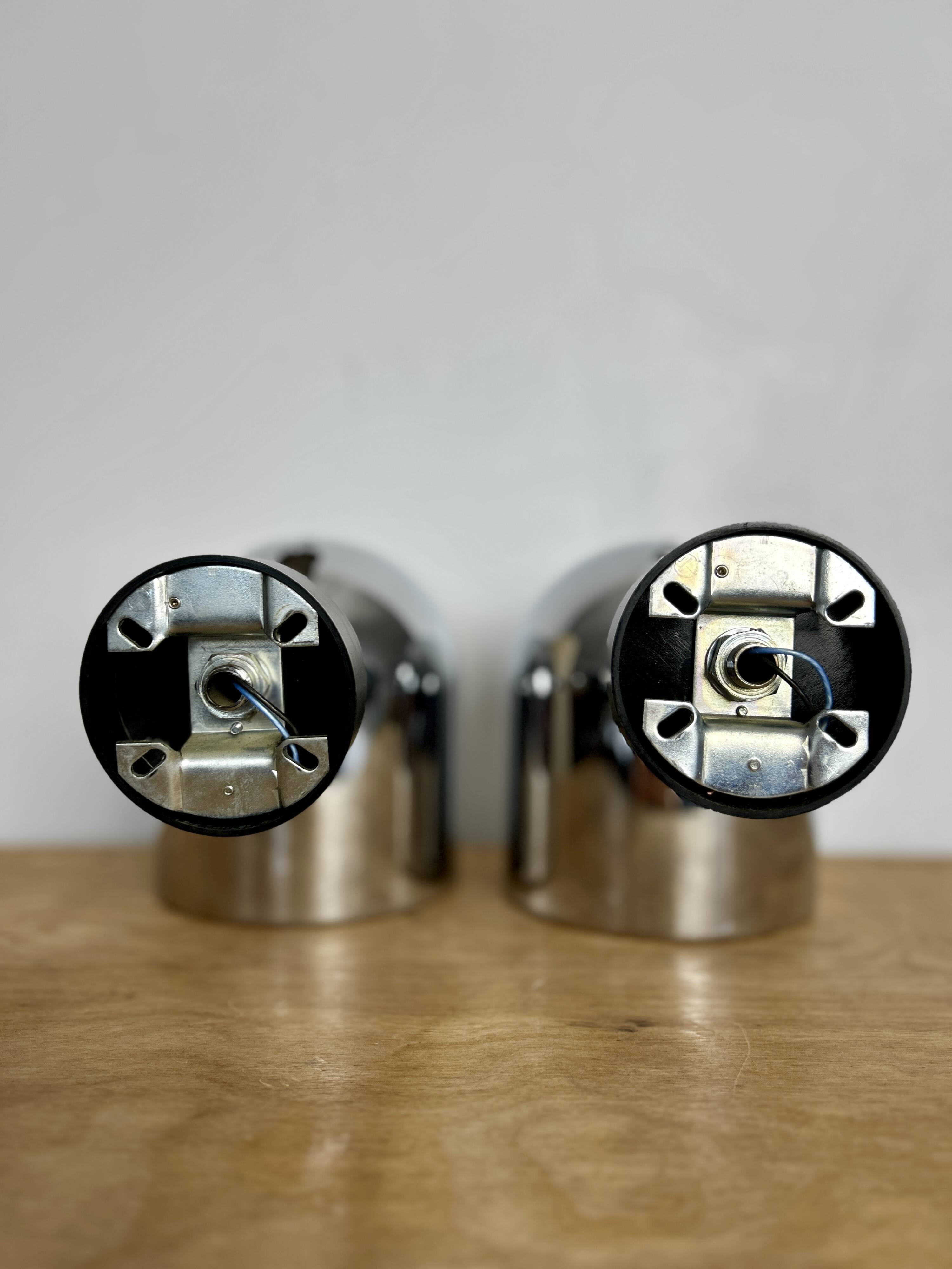 Pair of chrome Staff Leuchten wall lights - Germany 1970