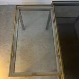 Coffee table in brass and smoked glass designed by Guy Lefèvre for the Jansen house, 1970s/80s