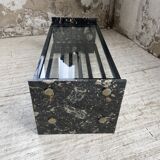 Coffee table year 80 Italian marble and glass