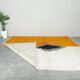 Abstract Moroccan rug, yellow and white, 150/250