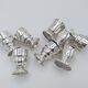 8 art deco eggcups in silver metal