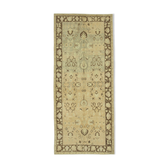 Tapis beige anatolien tissé à la main 140 cm x 328 cm