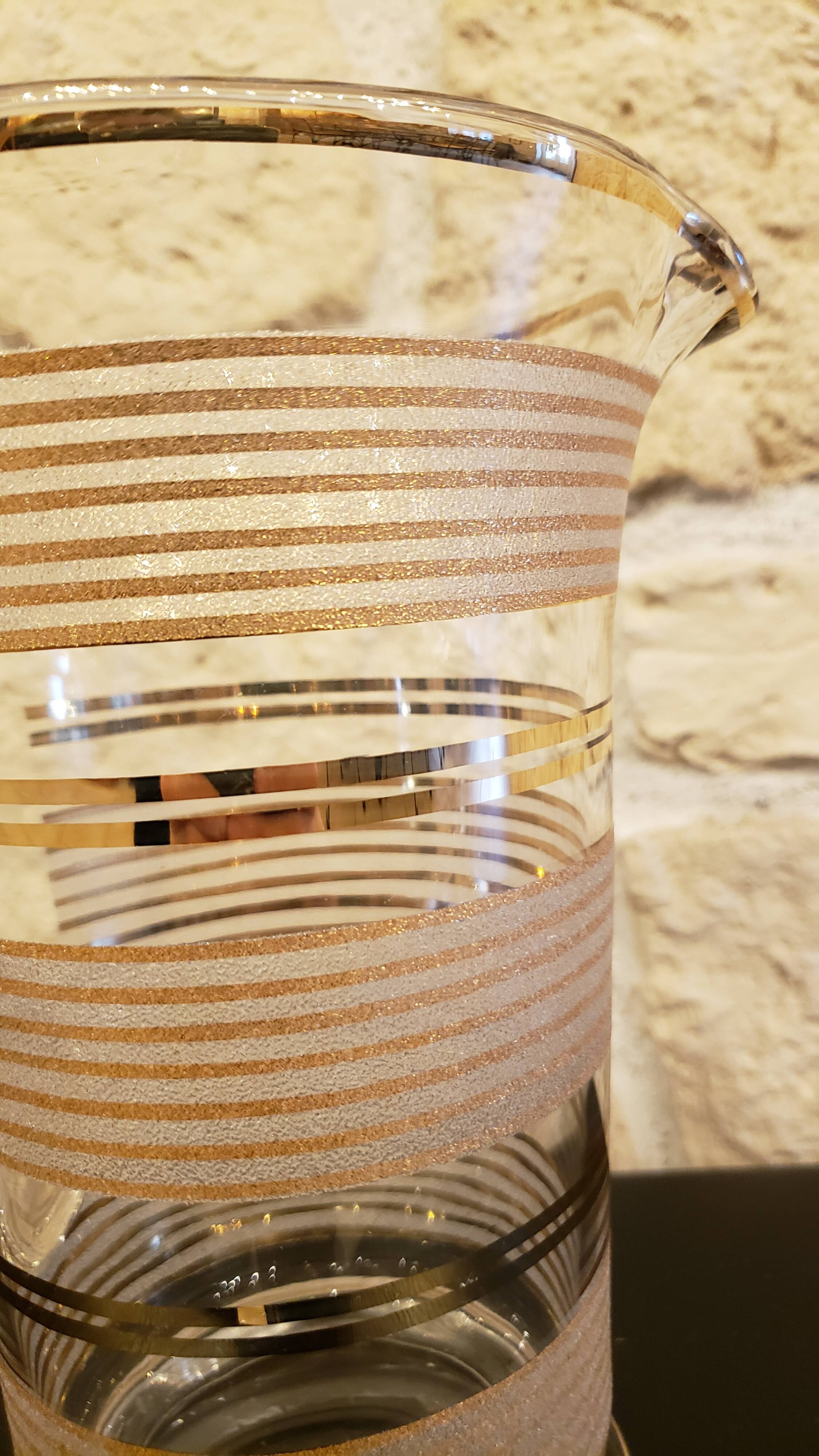 Granite glass jug with gold edging