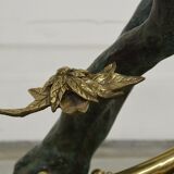 Panther table in bronze, brass and marble 1970