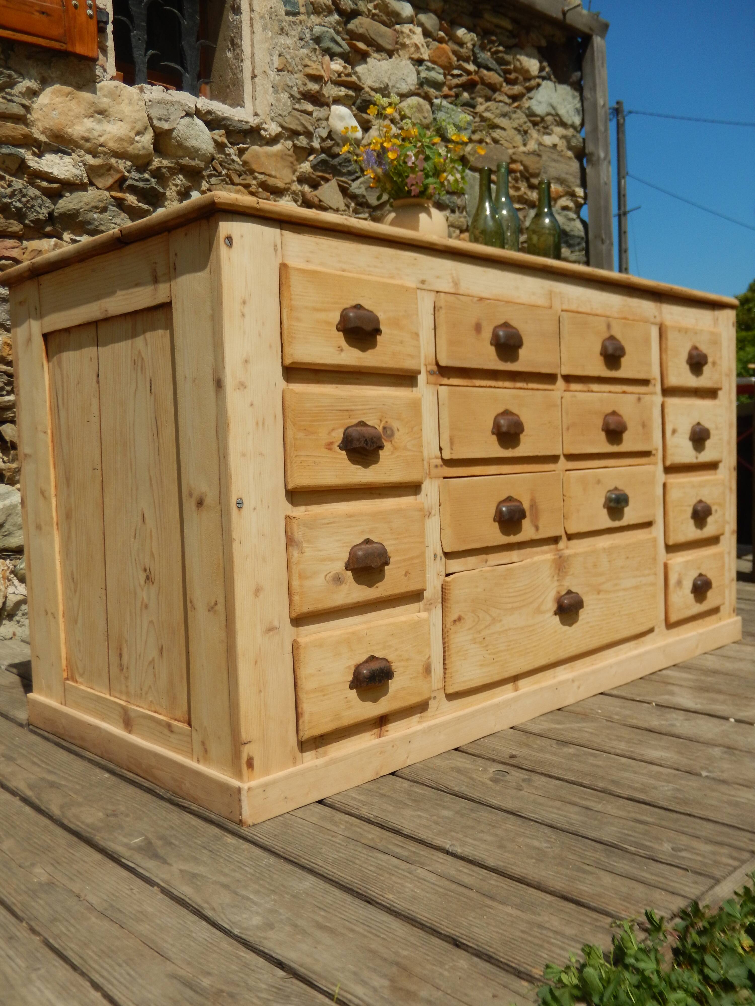 Ancien comptoir - Meuble de métier - Ilot de cuisine