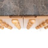 Handmade Carved Oak Sideboard With Emperor Marble Top, Italy