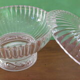 Glass or moulded crystal drageoir,