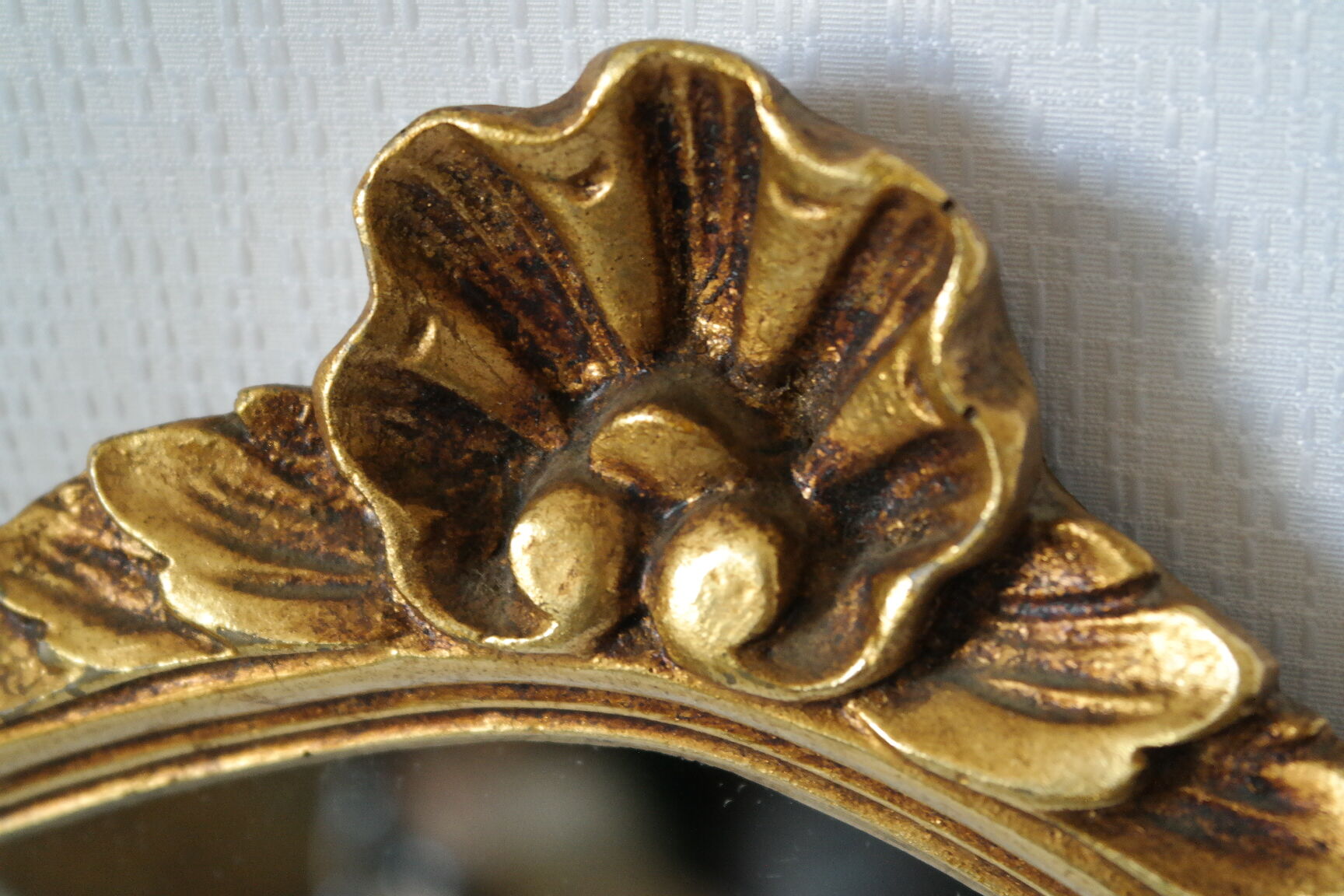 Rocaille mirror Louis XV style gilded with vintage gold leaf